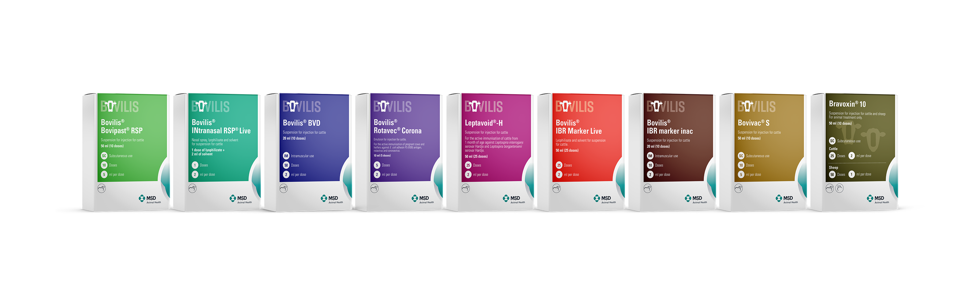 Bovilis product packaging line-up